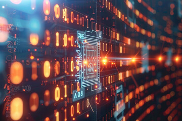 Poster - A computer screen with numbers and letters including a08