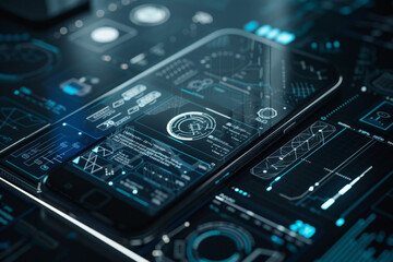 Poster - A phone with a screen that says ' a ' on it