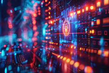 Poster - A computer screen with a padlock in the middle