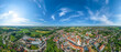 Ausblick auf Landau im Isartal in Ostbayern, 360 Grad Rundblick über die Stadt