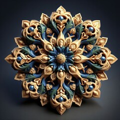 Realistic three-dimensional arabesque ornament vecto