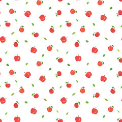 Wall Mural - Cute apple fruit seamless vector pattern