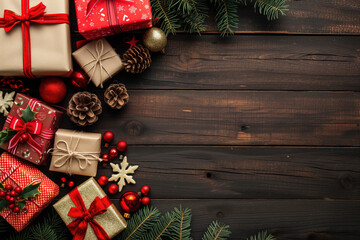 Poster - Colorful festive gifts slide background. Created with Generative AI technology