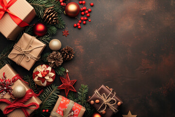 Poster - Colorful festive gifts slide background. Created with Generative AI technology