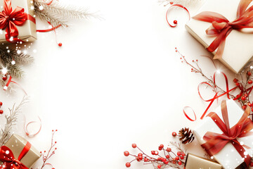 Poster - Colorful festive gifts slide background. Created with Generative AI technology