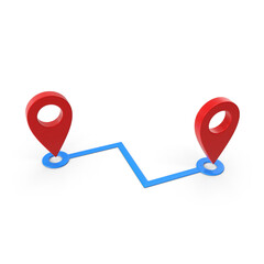 Fototapete - 3D Rendering Realistic PNG Location map pin GPS pointer markers GPS location symbol, maps and navigation apps, red geolocation markers, placemark icons, cartography, and traveler interest symbols