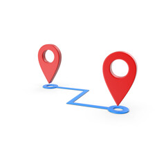Fototapete - 3D Rendering Realistic PNG Location map pin GPS pointer markers GPS location symbol, maps and navigation apps, red geolocation markers, placemark icons, cartography, and traveler interest symbols