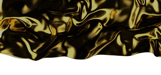 Wall Mural - Regal Shimmer: Abstract 3D Gold Cloth Illustration for Majestic Visuals