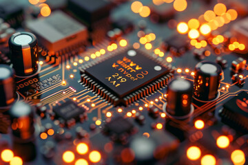 Poster - A close up of a circuit board with a chip that says ' gx1 ' on it