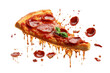 Slice of Pepperoni Pizza With Melted Sauce. A mouthwatering slice of pepperoni pizza with perfectly melted cheese and tangy tomato sauce.