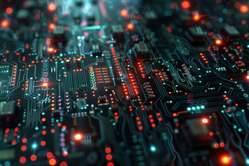 Poster - A close up of a circuit board with the numbers 0000 on it
