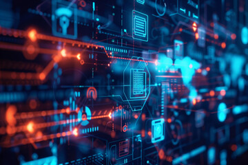 Poster - A computer screen with a bunch of icons on it