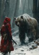 bear walking snow person red coat magic gathering encounter creature meters tall standoff bright longbow