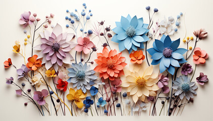 Wall Mural - Floral design colorful blossoms create a beautiful nature backdrop generated by AI