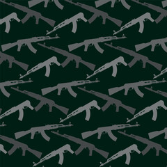 Wall Mural - AK gun steamless texture. Vector. Eps