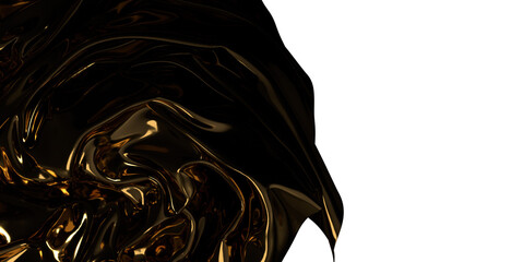 Wall Mural - Luxury Unveiled: Abstract 3D Gold Cloth Illustration for Opulent Visuals