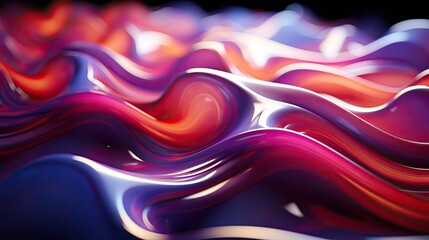 Poster - 3D abstract background with fluid wavy structures convey