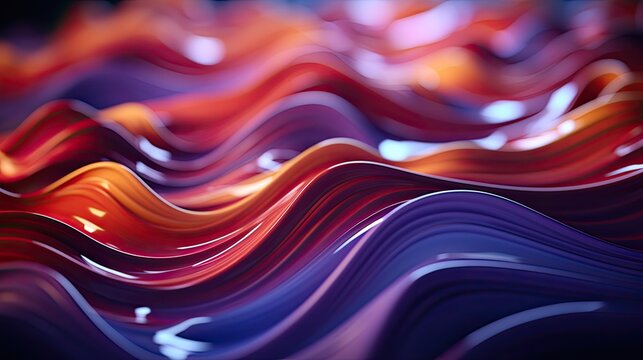 3D abstract background with fluid wavy structures convey