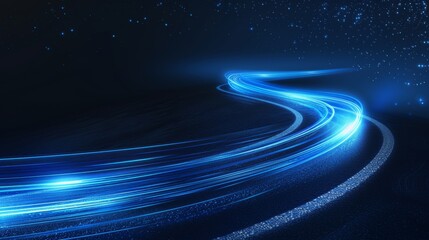 Wall Mural - Blue light ray speed motion background vector design futuristic technology concept