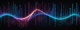 Fototapeta  - Glowing particle wave. Sound waves and musical visualization. 