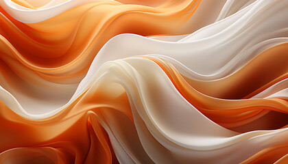 Poster - Smooth wave pattern in vibrant colors, flowing silk wallpaper design generated by AI