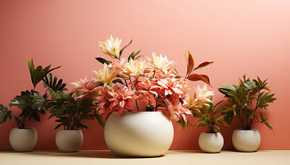 Wall Mural - A beautiful bouquet of colorful flowers brings nature indoors generated by AI