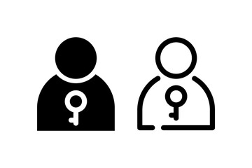 Fototapete - People lock symbol icon vector