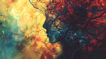Abstract Illustration Of A Tangled Web Of Thoughts And Emotions, Symbolizing The Complexity Of Mental Health Struggles


