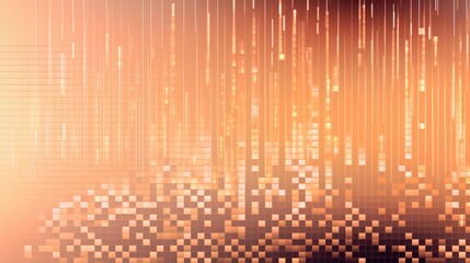 Wall Mural - Background binary code is in peach color