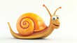 A charming 3D snail with adorable features, showcased against a pristine white background. This cute critter is perfect for any project requiring a touch of whimsy and creativity.