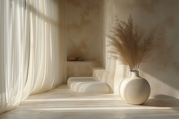 Poster - a composition featuring organic shapes in a minimalist setting, marrying simplicity with the inheren