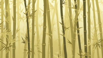 Canvas Print - Background with bamboo forest in Olive color.