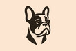 Cute French bulldog. Modern minimalistic simple logo, icon
