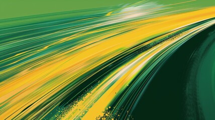 Poster - neon green abstract power line technology background, speed data transfer concept, communication background with copy space