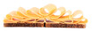 © mario - open sandwich two slices of wholemeal bread with several slices of cheese folded facing each other on a transparent background