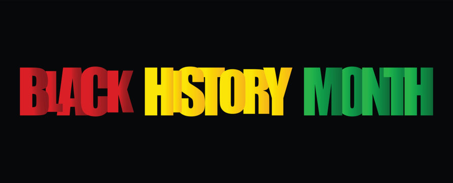 black history month celebrating banner vector. Black History Month banner design template vector. Black History Month banner with orange, red and green. design graphic Black history month