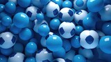Fototapeta Sport - Background with soccer balls in Blue color