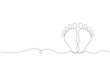 © Lesia - The print of children's feet. Hand drawing in one line style. Vector. For your best cute design
