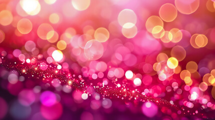 Wall Mural - Abstract blurred soft red color background with bokeh glitter for happy festival design concept.