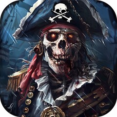 Poster - Pirate skull, crossed bones, menacing