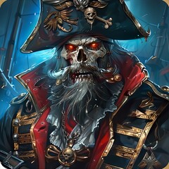 Poster - Pirate skull, crossed bones, menacing