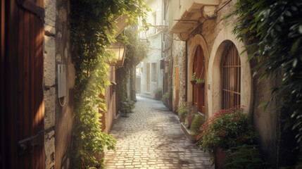  Enchanting alleyway in a historic European town