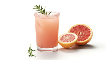 Wall Mural - Fresh citrus fruit cocktail in a glass, refreshing and healthy generated by AI