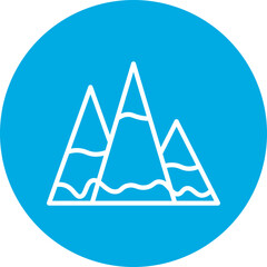 Sticker - Mountain Line Circle Icon