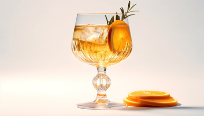 Wall Mural - Refreshing cocktail with citrus fruits and whiskey in a glass generated by AI