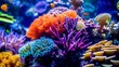 Coral reef with fish. Beautiful colorful underwater world in the sea