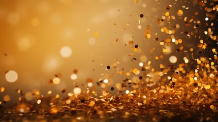 Poster - The background of the confetti scattering is in Amber color