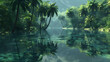 Tranquil forest with reflective lake and peaceful scenery,,
Pure spring in the jungle crystal clear water and lush jungle