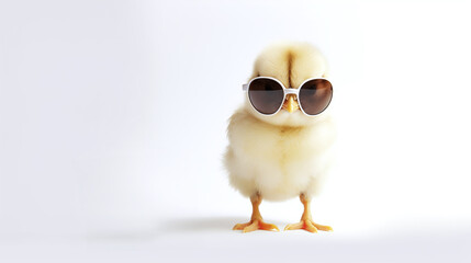 Wall Mural - funny chicken in sunglasses