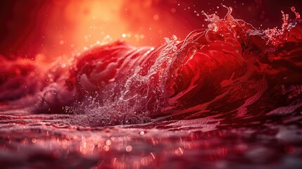 Leinwandbilder - Close Up of a Powerful Wave Crashing in the Water. Generative AI.